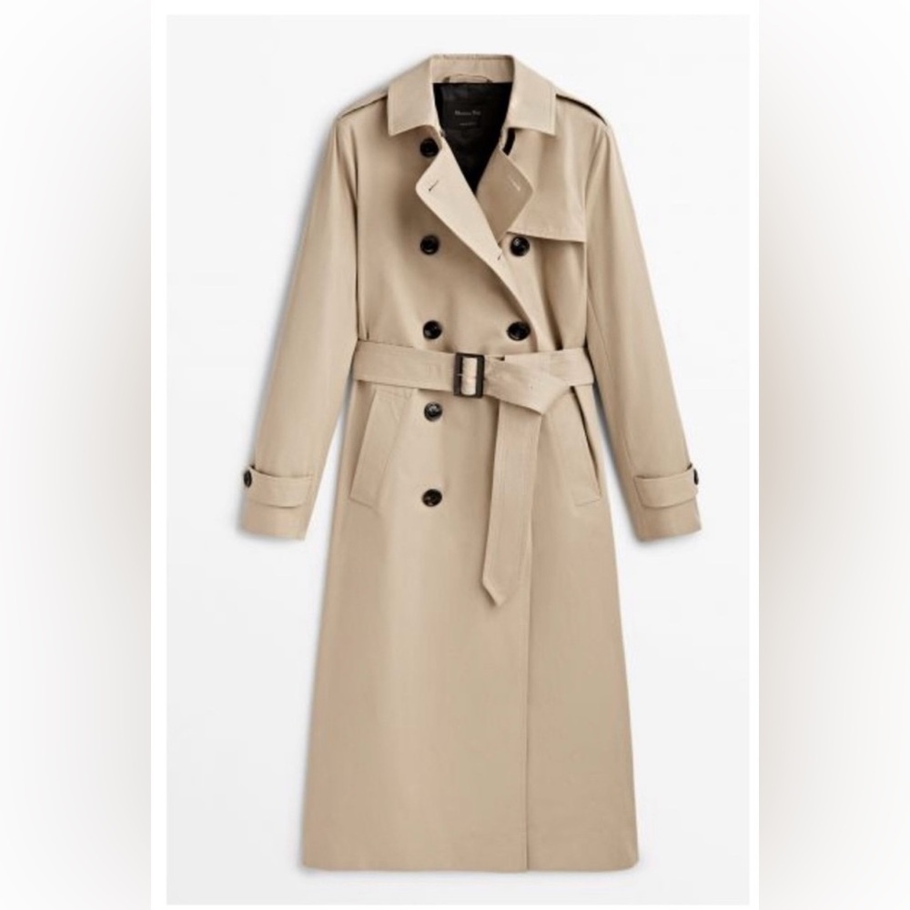 Massimo Dutti Trench coat in khaki. Size XS - Picture 4 of 12